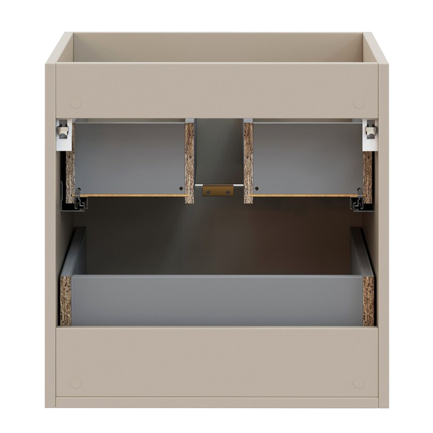 Dalia 2 Drawer Bathroom Cabinet Vanity Unit 50cm with Built-In Basin - Cashmere