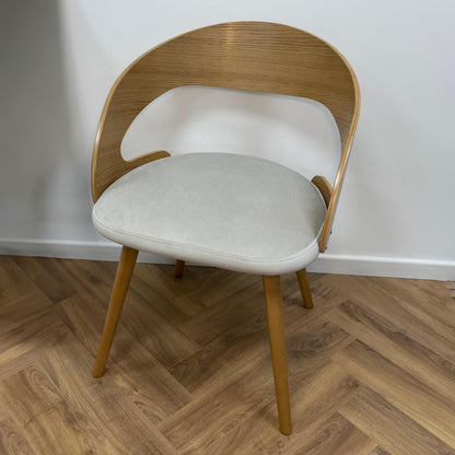 Ruston Scandinavian Style Set of 4 Wooden Chairs - Natural Beech / Light Grey