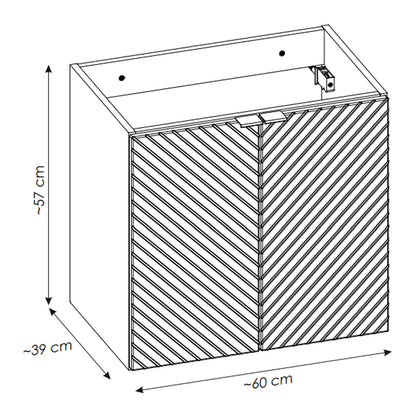Viva Bathroom Set Cabinet 60cm with Basin and Tall Unit - Cashmere