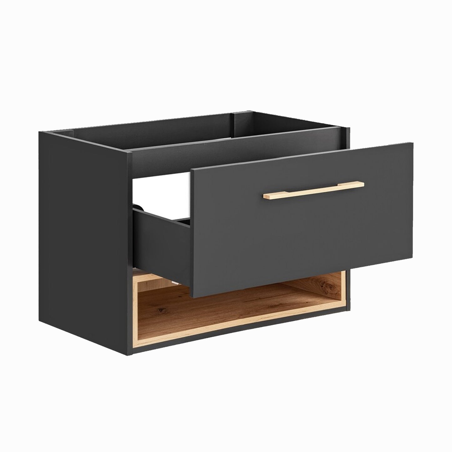 Borneo Cosmos Bathroom Cabinet 80cm - Anthracite / Artisan Oak