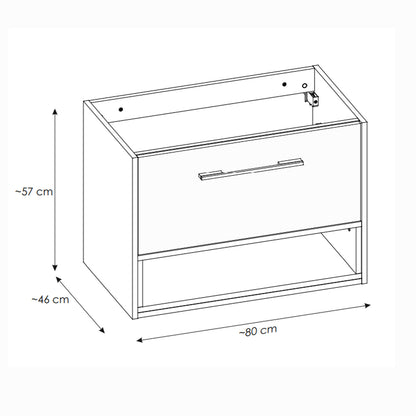 Borneo Cosmos Bathroom Cabinet 80cm - Anthracite / Artisan Oak