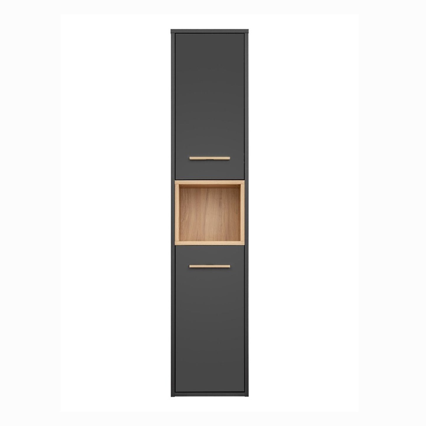 Borneo Cosmos Tall Bathroom Cabinet 2 Doors - Anthracite / Artisan Oak