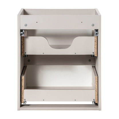 Noca Bathroom Cabinet with Drawers 50cm with White Worktop and Countertop Basin – Cashmere