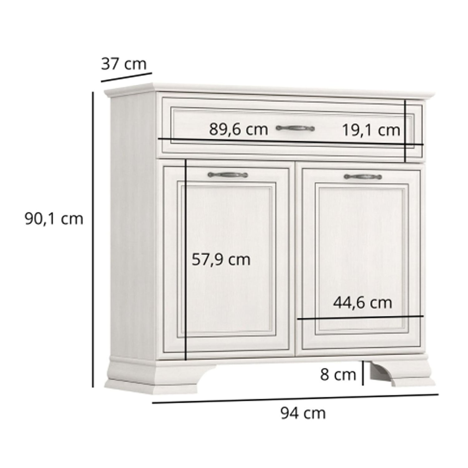 Tilda Elegant Sideboard with Doors and Drawer - Fineline Crema