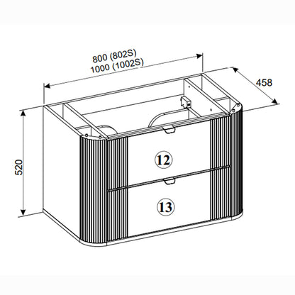 Ovalia Bathroom cabinet 100cm and Basin - Cremona