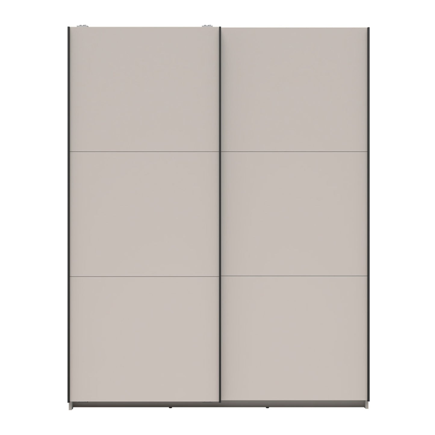 Exter Minimalist Sliding Door Wardrobe 153cm - Cashmere