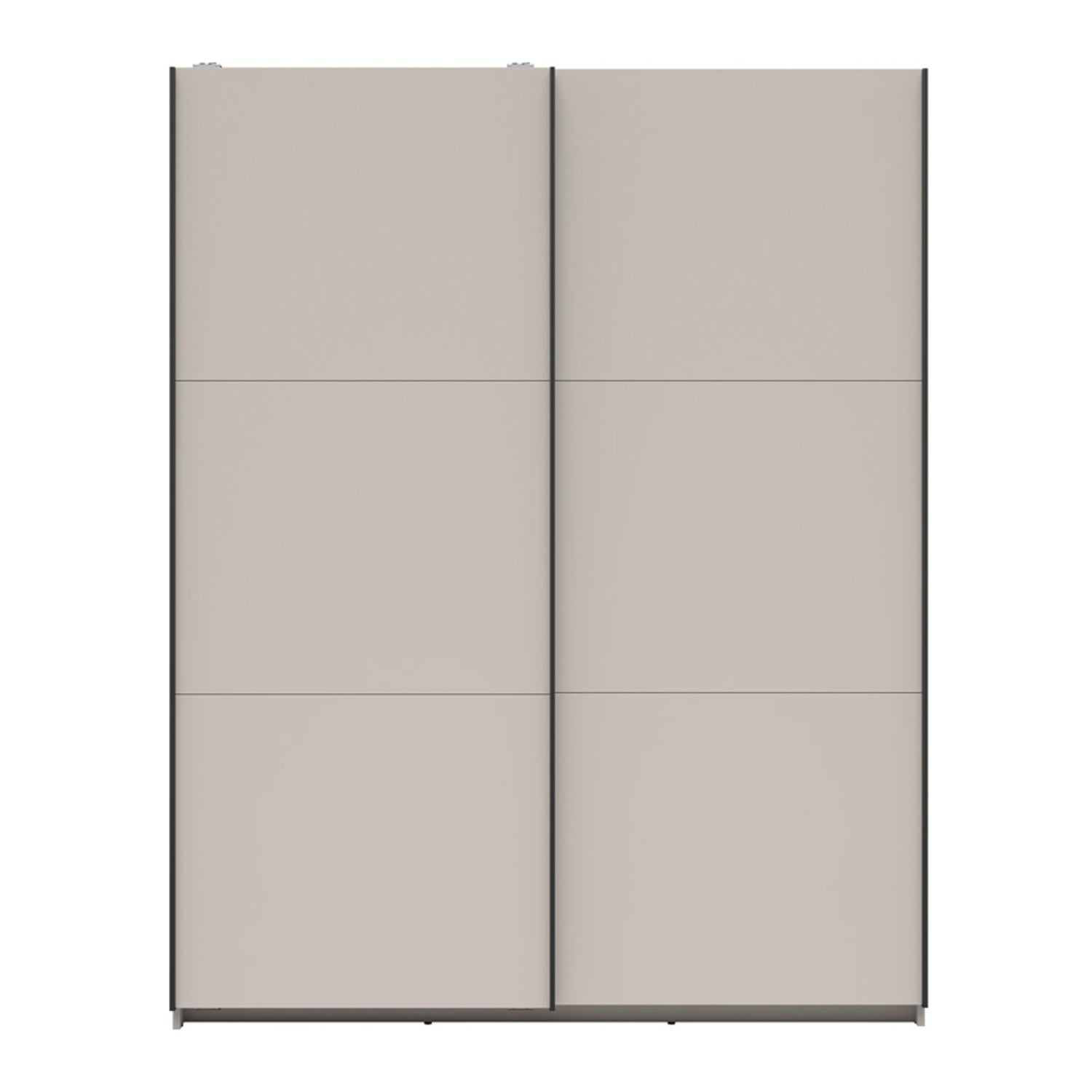 Exter Minimalist Sliding Door Wardrobe 153cm - Cashmere