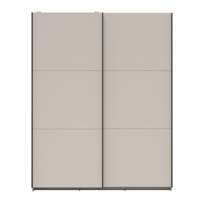 Exter Minimalist Sliding Door Wardrobe 153cm - Cashmere