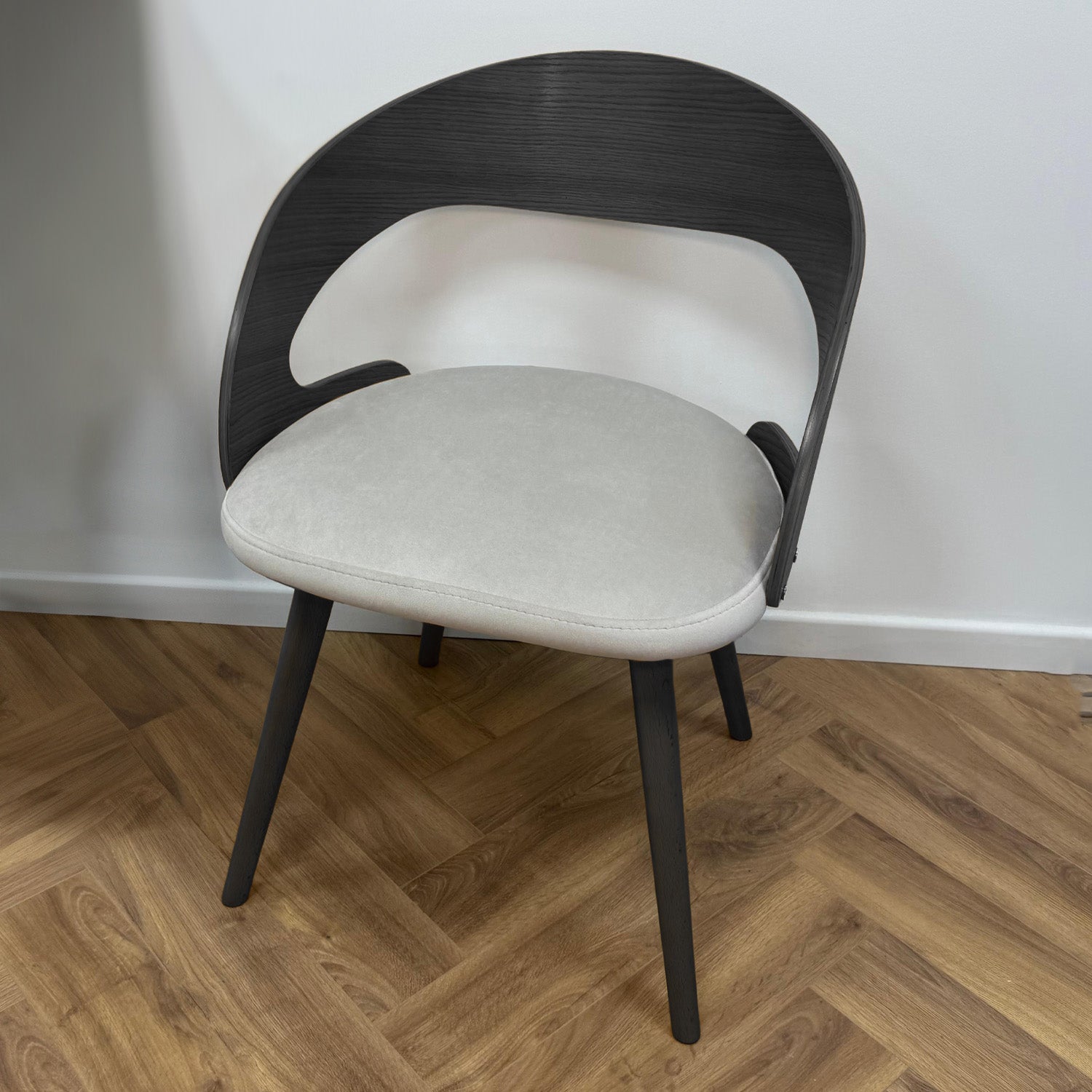 Ruston Scandinavian Style Wooden Chair - Black / Light Grey