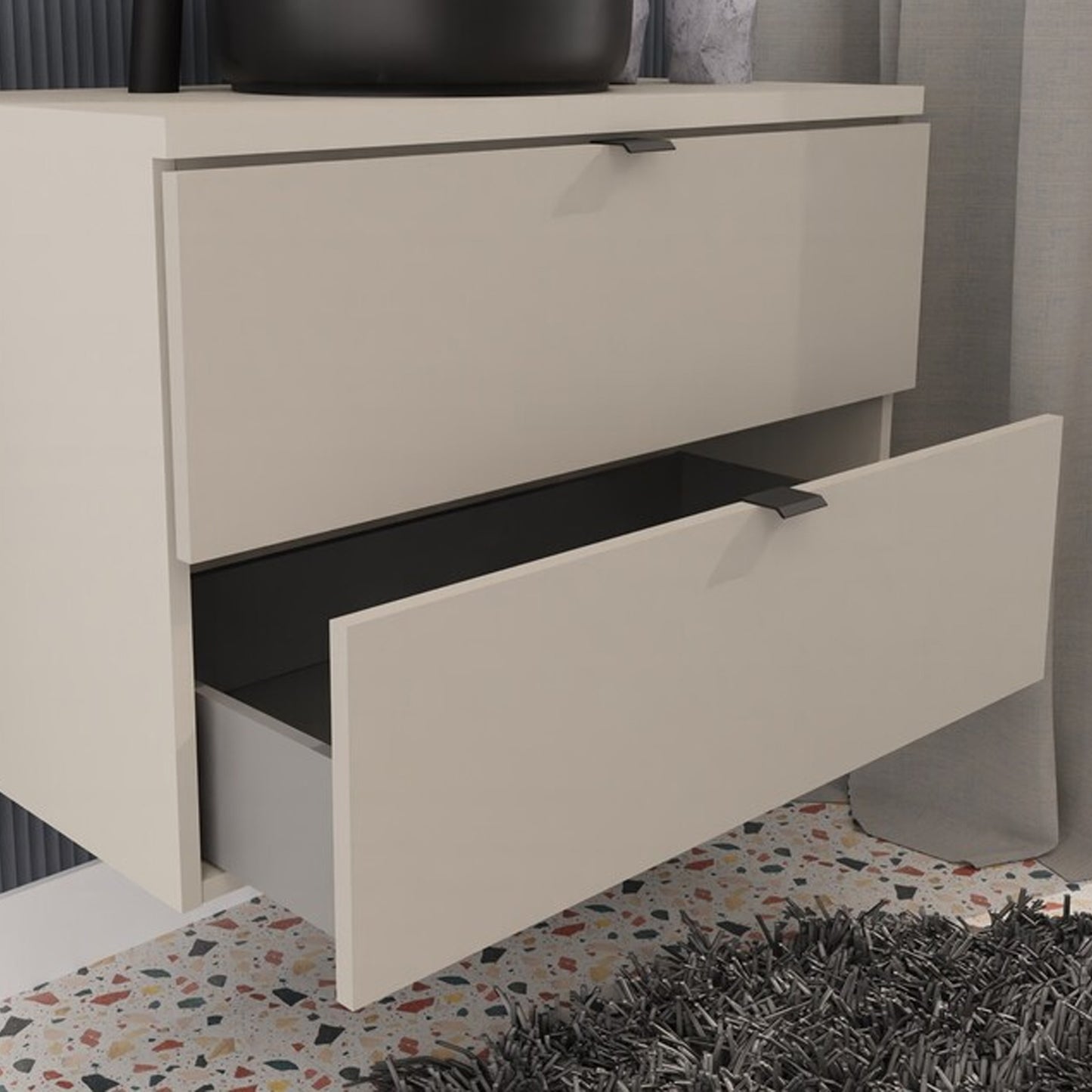 Dalia Bathroom Set 80cm with Basin and Tall Unit - Cashmere