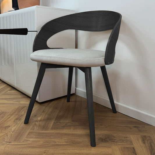Ruston Scandinavian Style Wooden Chair - Black / Light Grey