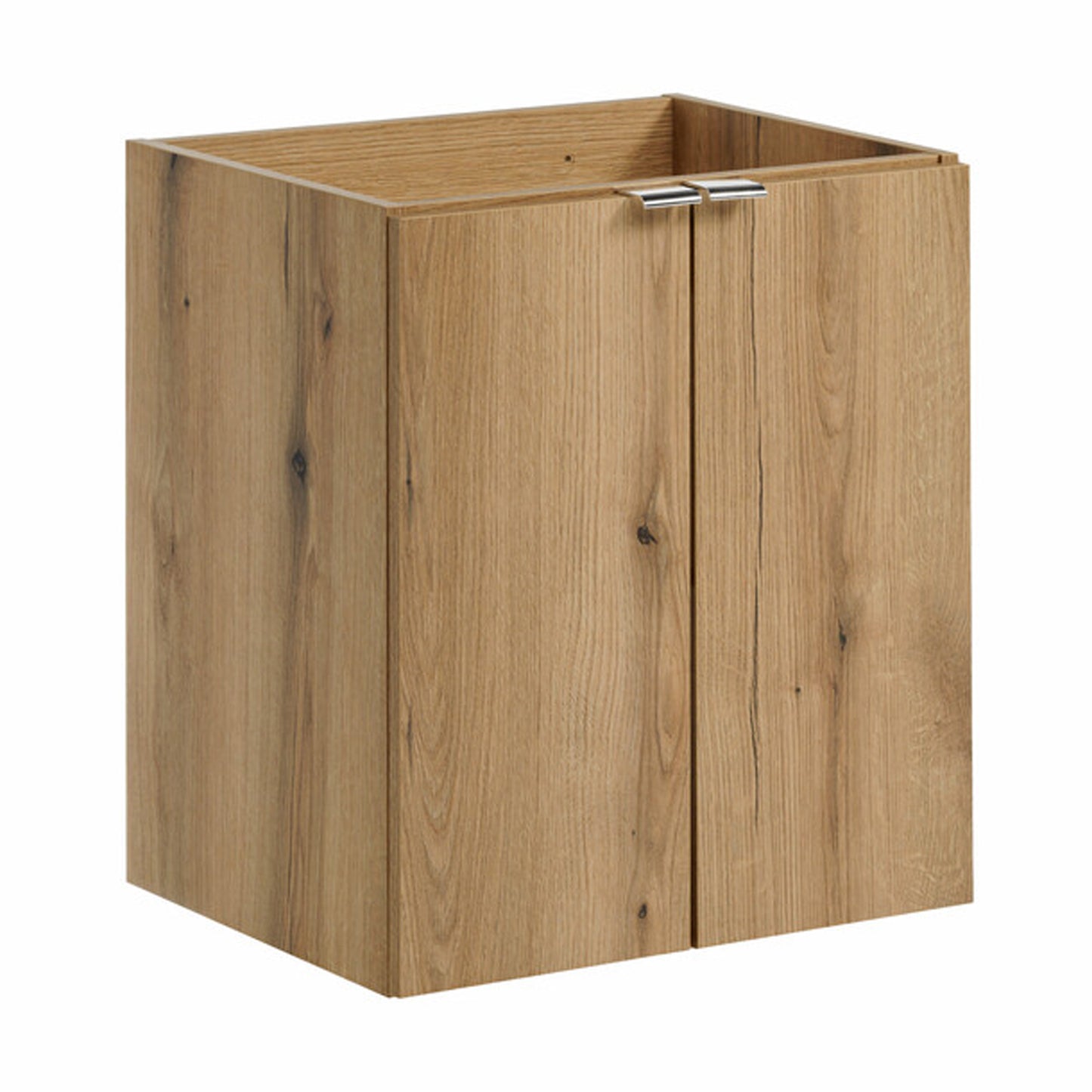 Dove 2 Door Bathroom Cabinet Vanity Unit with Built-In Basin 50cm - Evoke Oak