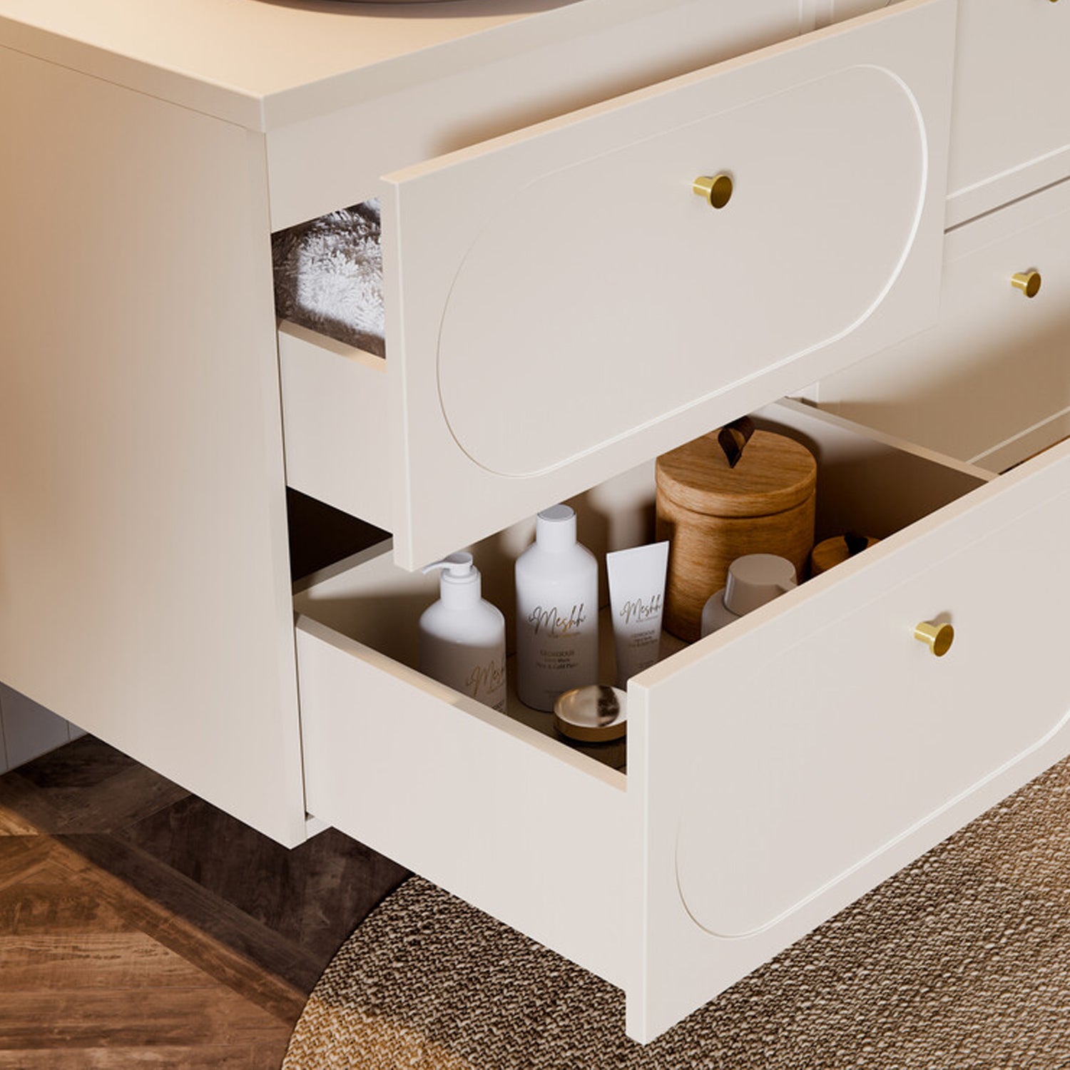 Donna Bathroom Cabinet 60 cm and Basin - Sand