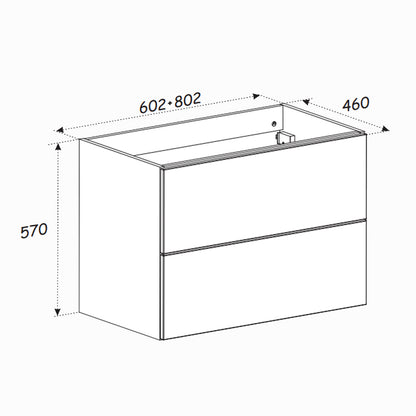 Donna Bathroom Cabinet 60 cm and Basin - Sand