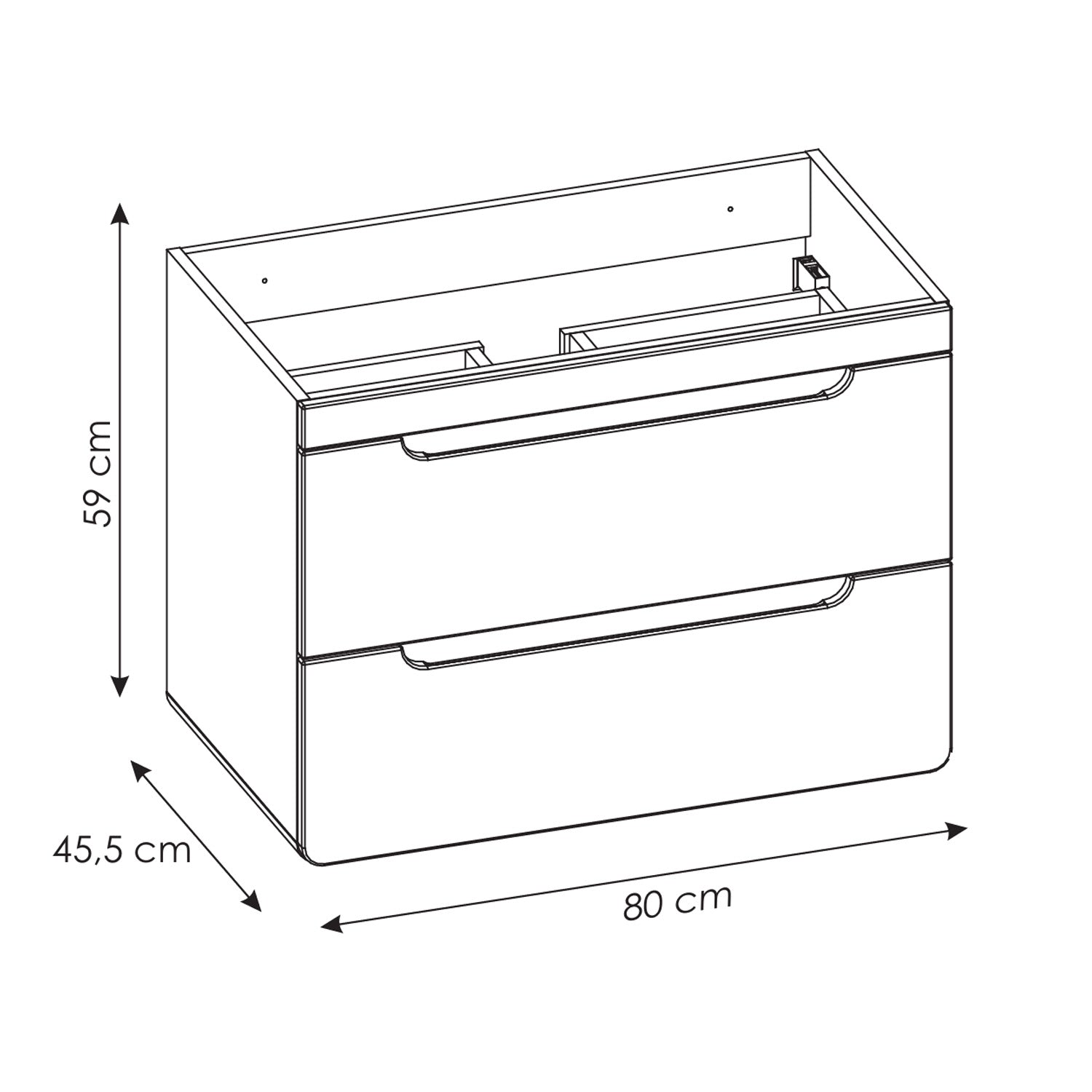 Aruba Modern Wall-Mounted 80 cm Bathroom Vanity Unit with Basin - White / Oak Craft
