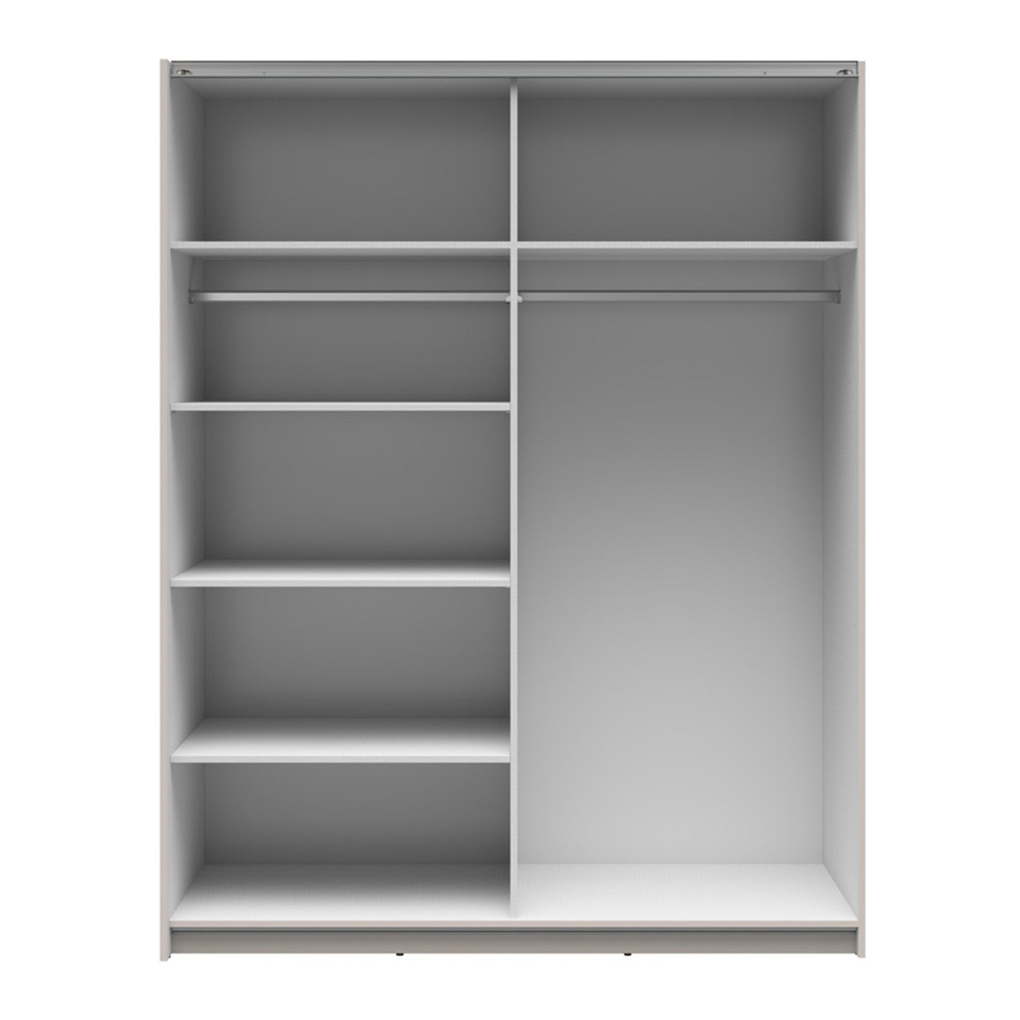 Exter Minimalist Sliding Door Wardrobe 153cm - Cashmere