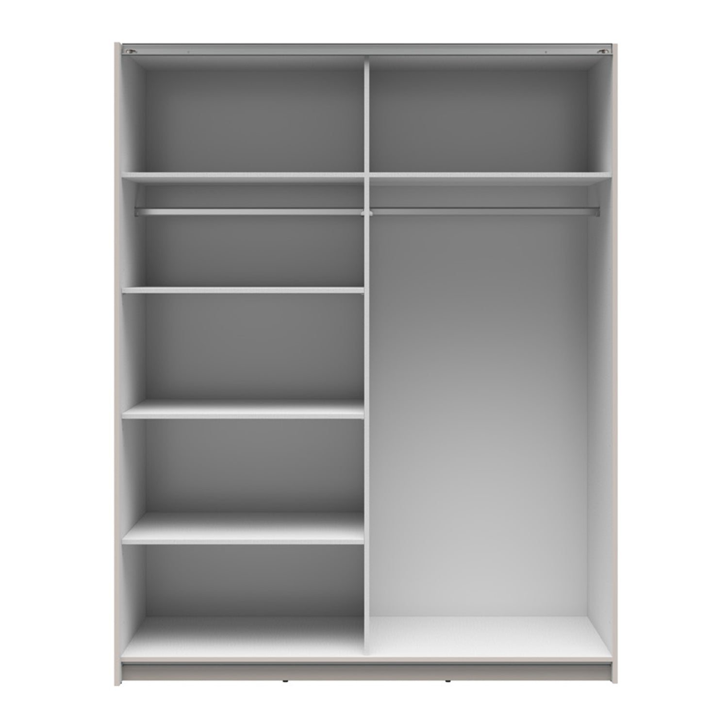 Exter Minimalist Sliding Door Wardrobe 153cm - Cashmere