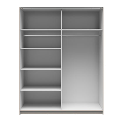 Exter Minimalist Sliding Door Wardrobe 153cm - Cashmere