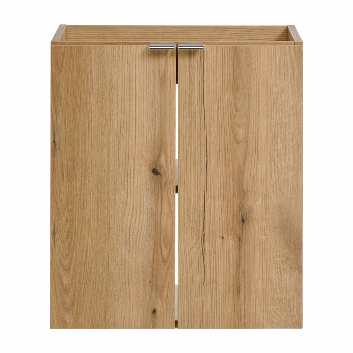 Dove 2 Door Bathroom Cabinet Vanity Unit with Built-In Basin 50cm - Evoke Oak