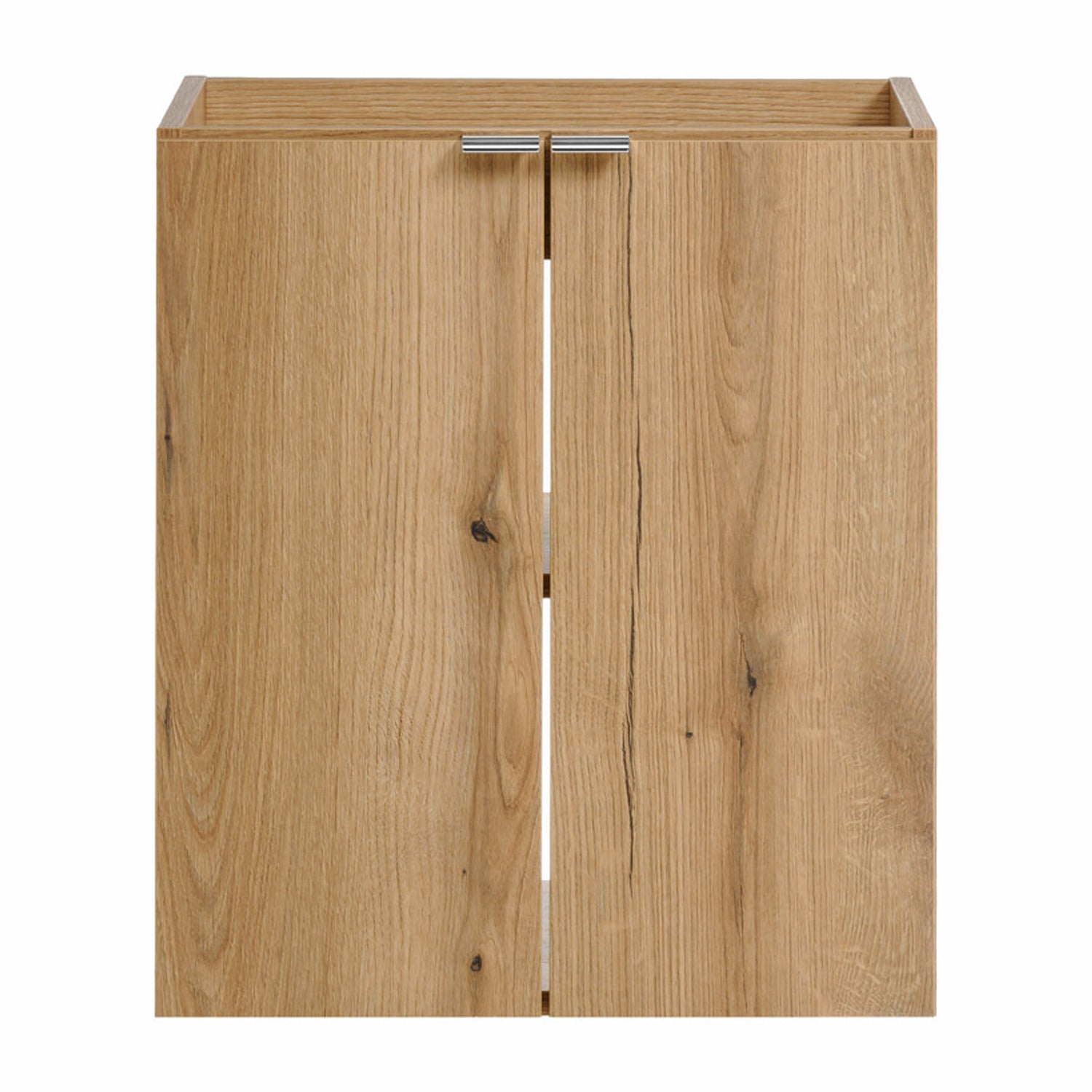 Dove 2 Door Bathroom Cabinet Vanity Unit with Built-In Basin 50cm - Evoke Oak