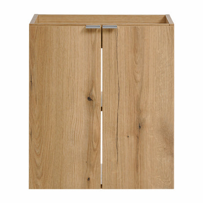 Dove 2 Door Bathroom Cabinet Vanity Unit with Built-In Basin 50cm - Evoke Oak