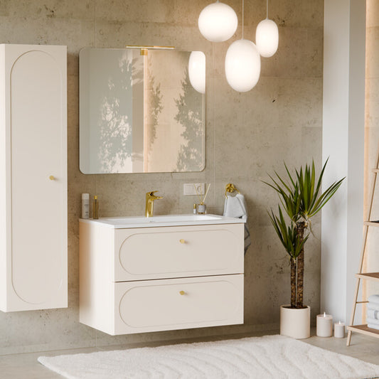 Donna Bathroom Cabinet 80 cm and Basin - Sand