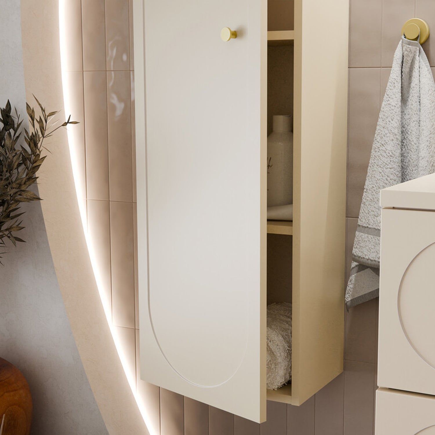 Donna Tall Bathroom Unit - Sand