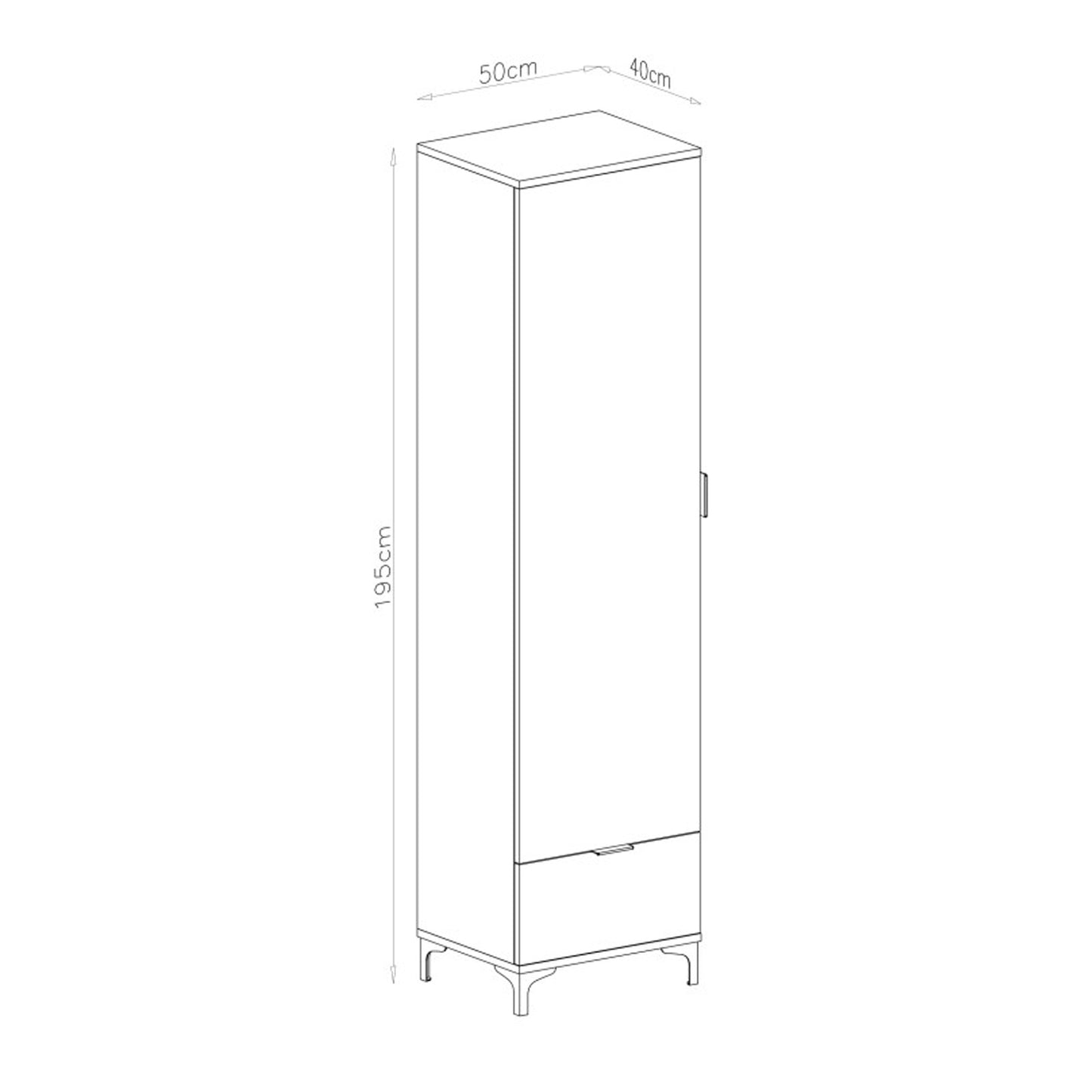 Lana Modern Tall Cabinet with Door and Drawer – Elegant Walnut