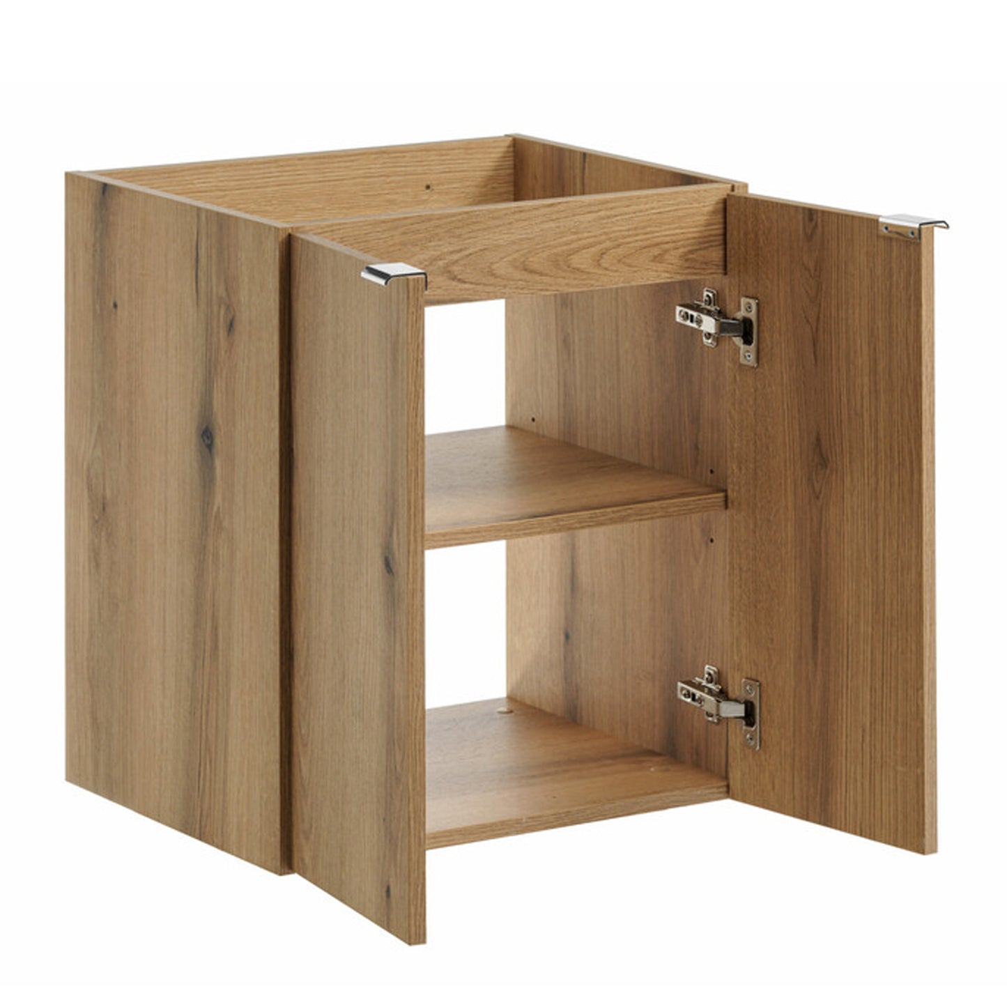 Dove 2 Door Bathroom Cabinet Vanity Unit with Built-In Basin 50cm - Evoke Oak