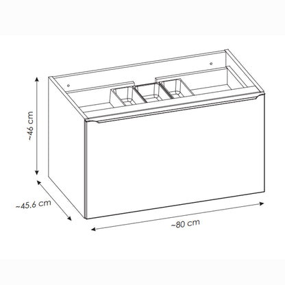 Santa Fe Bathroom Cabinet Vanity 100 cm with Basin - Dark Oak