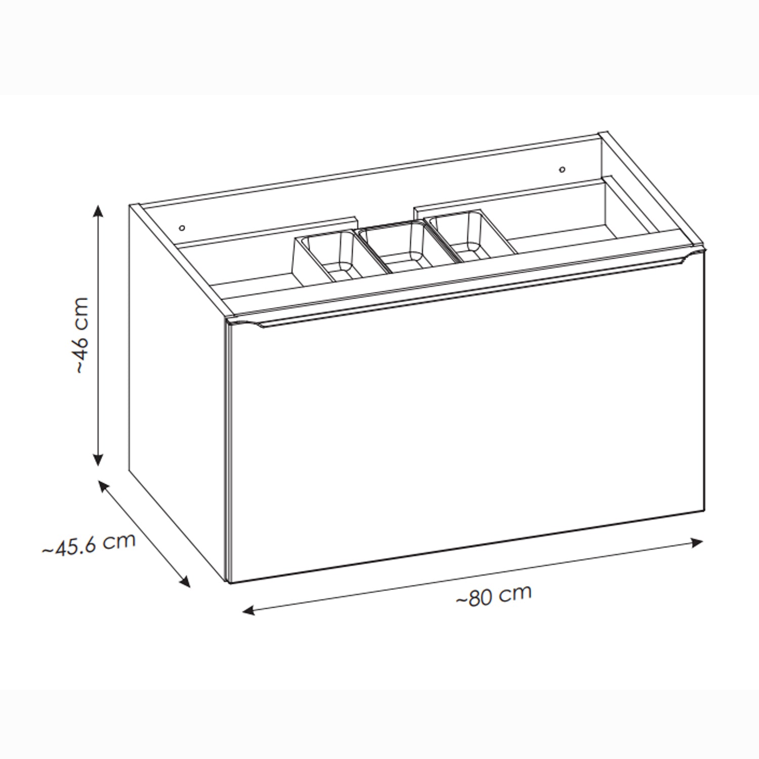Santa Fe Bathroom Cabinet Vanity 160 cm with Basin - Dark Oak