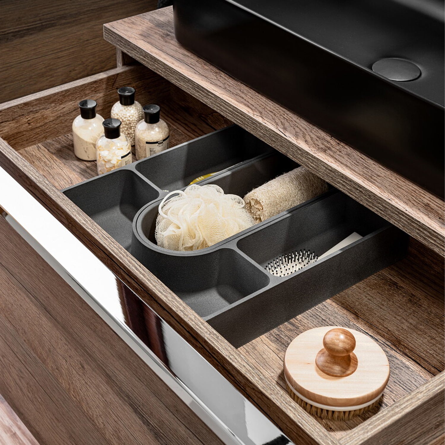 Santa Fe Bathroom Cabinet Vanity 80 cm with Basin - Dark Oak