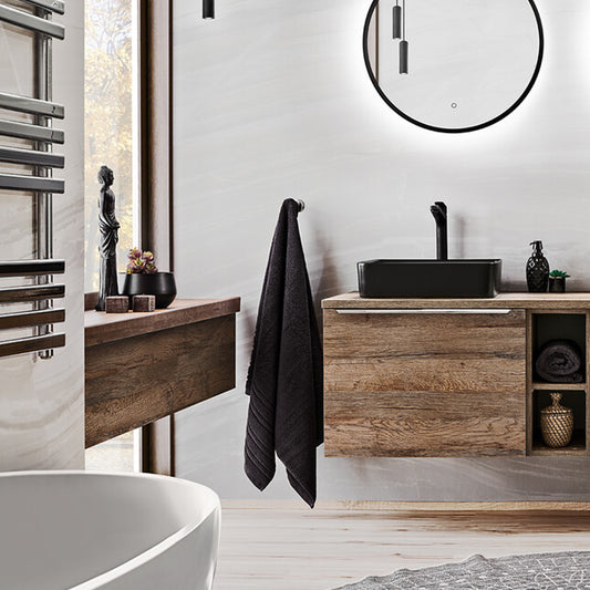 Santa Fe Bathroom Cabinet Vanity 100 cm with Basin - Dark Oak