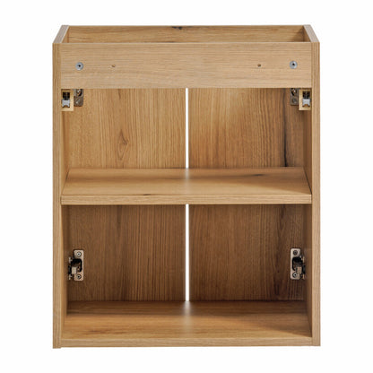 Dove 2 Door Bathroom Cabinet Vanity Unit with Built-In Basin 50cm - Evoke Oak