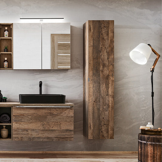 Santa Fe Bathroom Vanity Tall Unit - Dark Oak