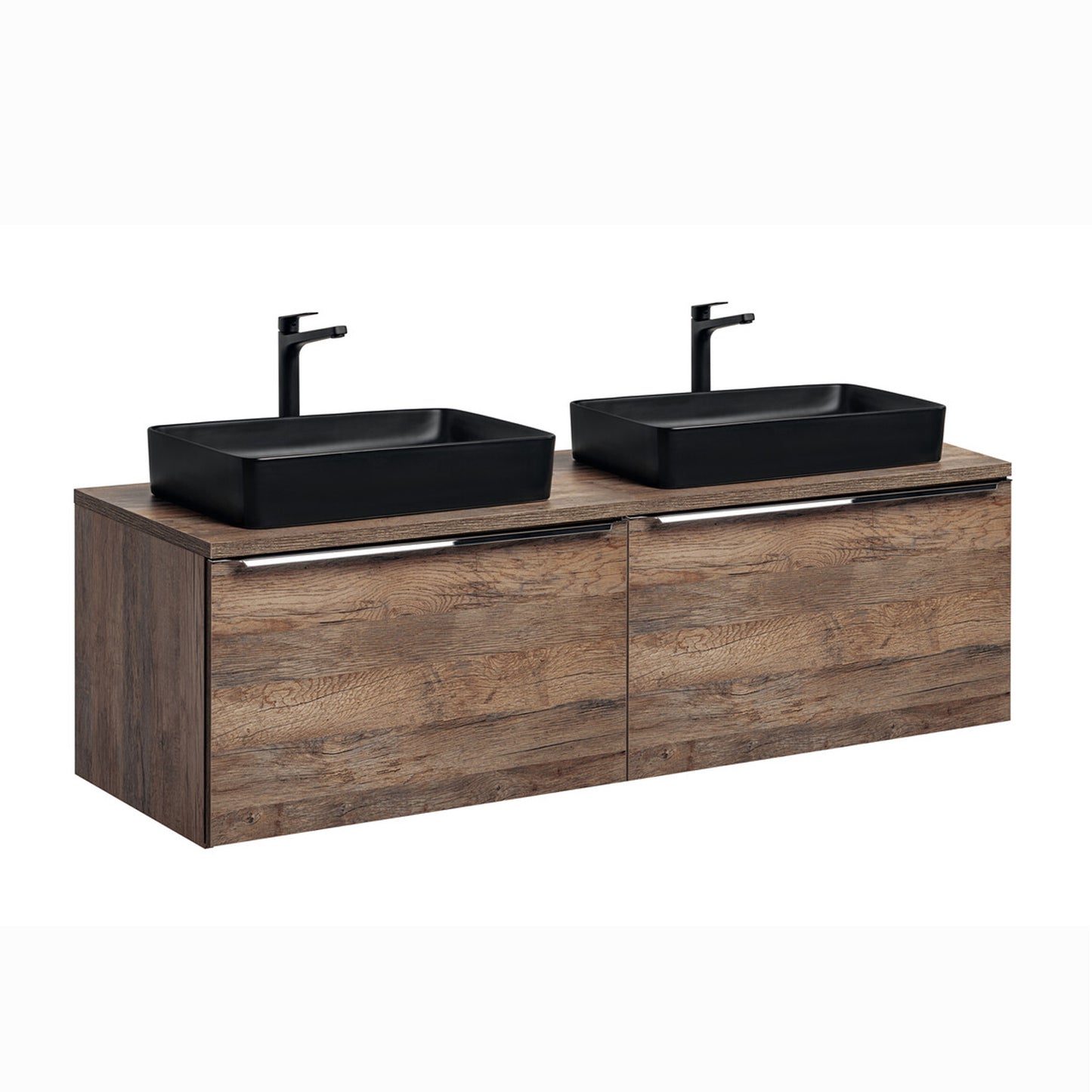 Santa Fe Bathroom Cabinet Vanity 160 cm with Basin - Dark Oak