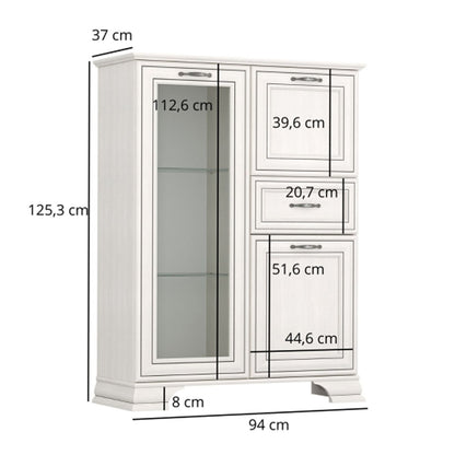 Tilda Elegant Display Cabinet - Fineline Crema