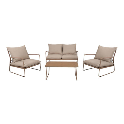 Dara Outdoor Lounge Set with Coffee Table - Beige