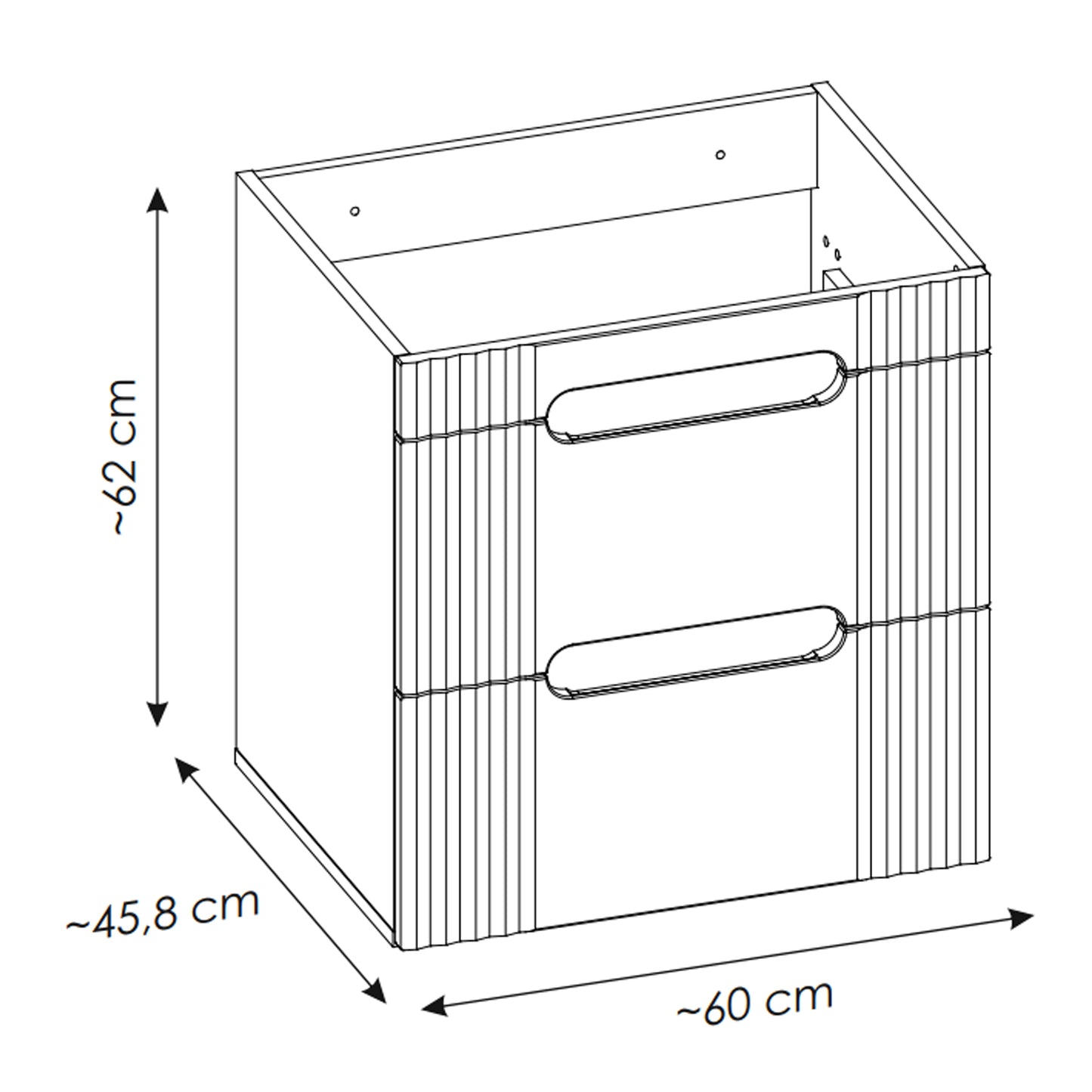 Fija Bathroom Cabinet Vanity Set 60 cm with Basin and Tall Unit - White