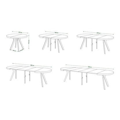 Expanso Round Extendable Dining Table with Y-Legs Loft - Gold Craft Oak / Black
