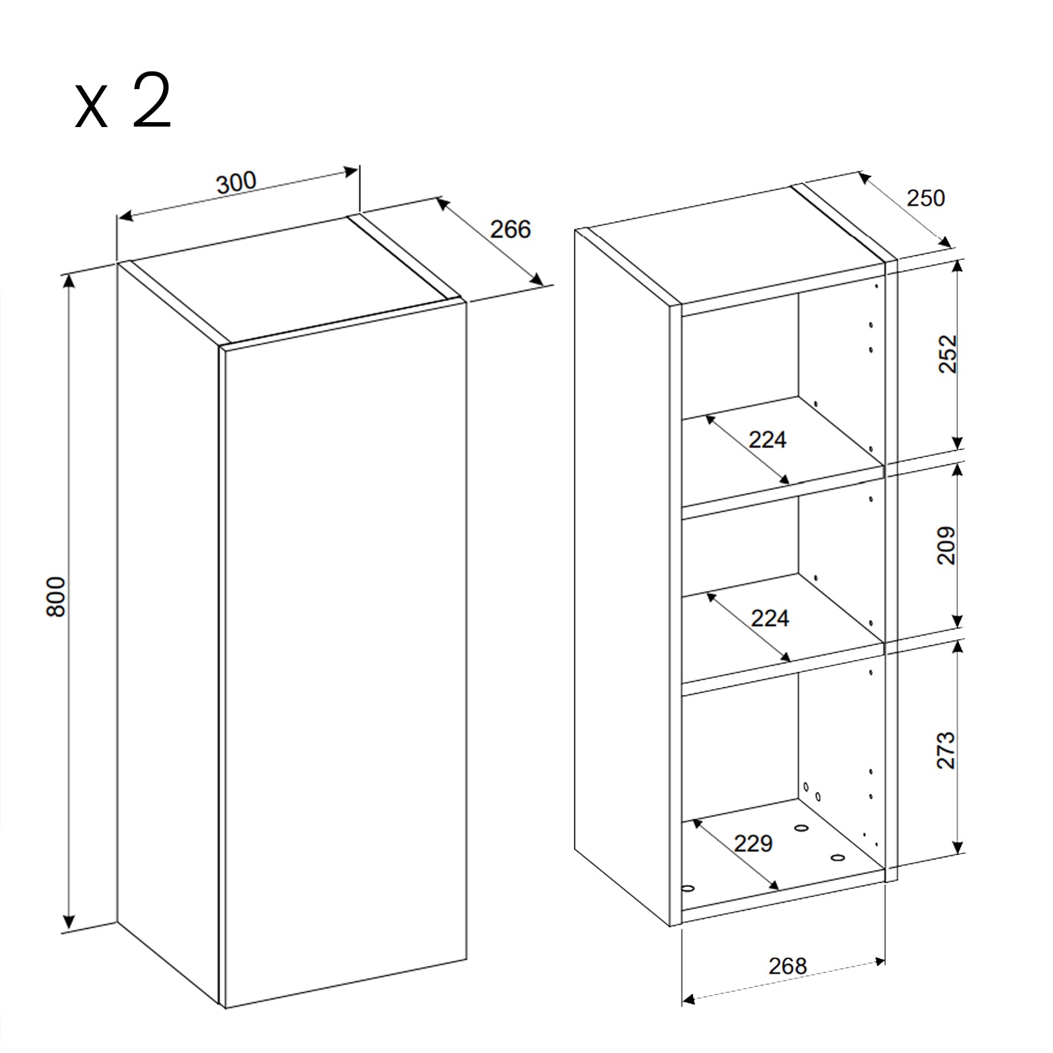 Dalia Bathroom Set 80cm with Basin and Tall Unit - Cashmere