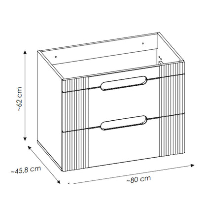Fija Bathroom Cabinet Vanity Set 80 cm with Basin and Tall Unit - White