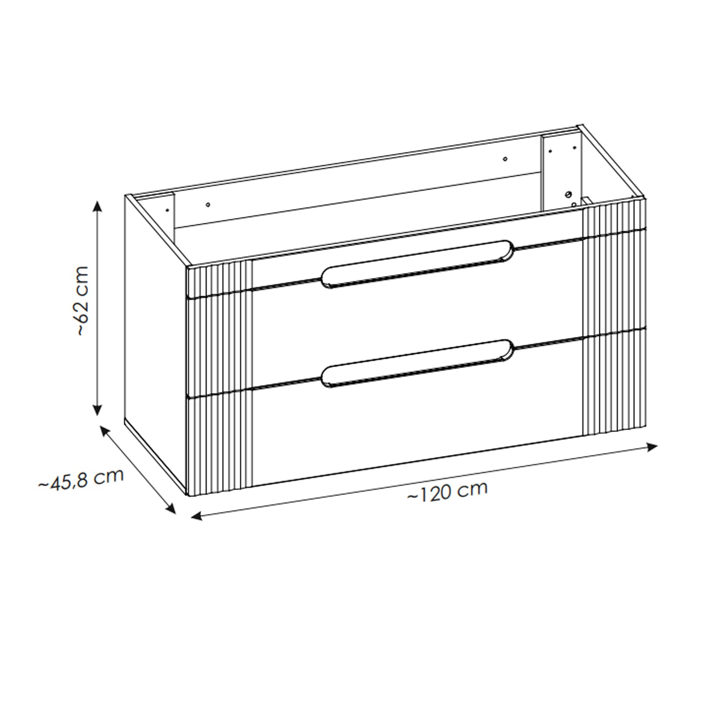 Fija Bathroom Cabinet Vanity 120 cm with Basin - White