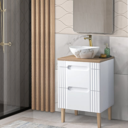 Fija Bathroom Cabinet Vanity 60 cm with Oval Basin - White