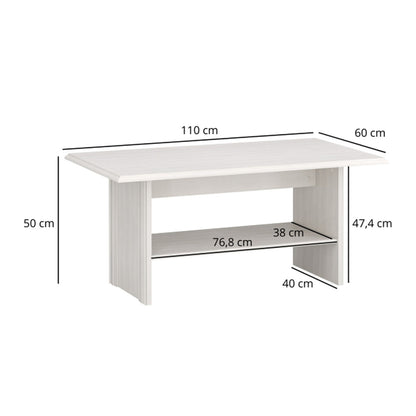 Tilda Elegant Coffee Table with Open Shelf - Fineline Crema