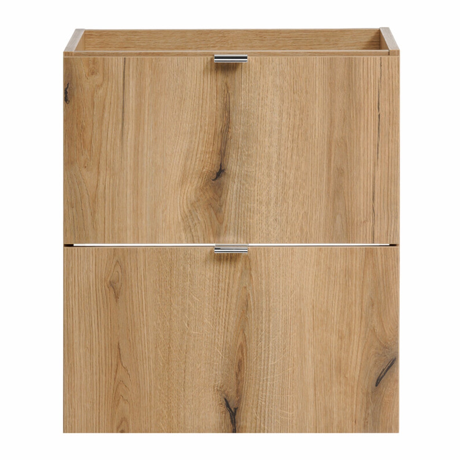 Dove 2 Drawer Bathroom Cabinet Vanity Unit with Rectangular Worktop Basin 50cm - Evoke Oak