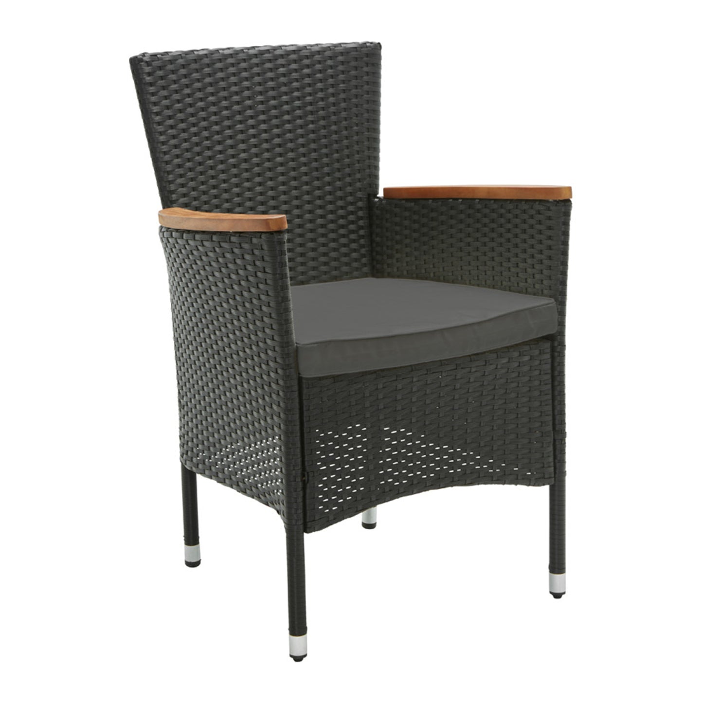 Kordoba Rattan Garden Furniture Set with Dining Table and 8 Chairs - Black / Oak