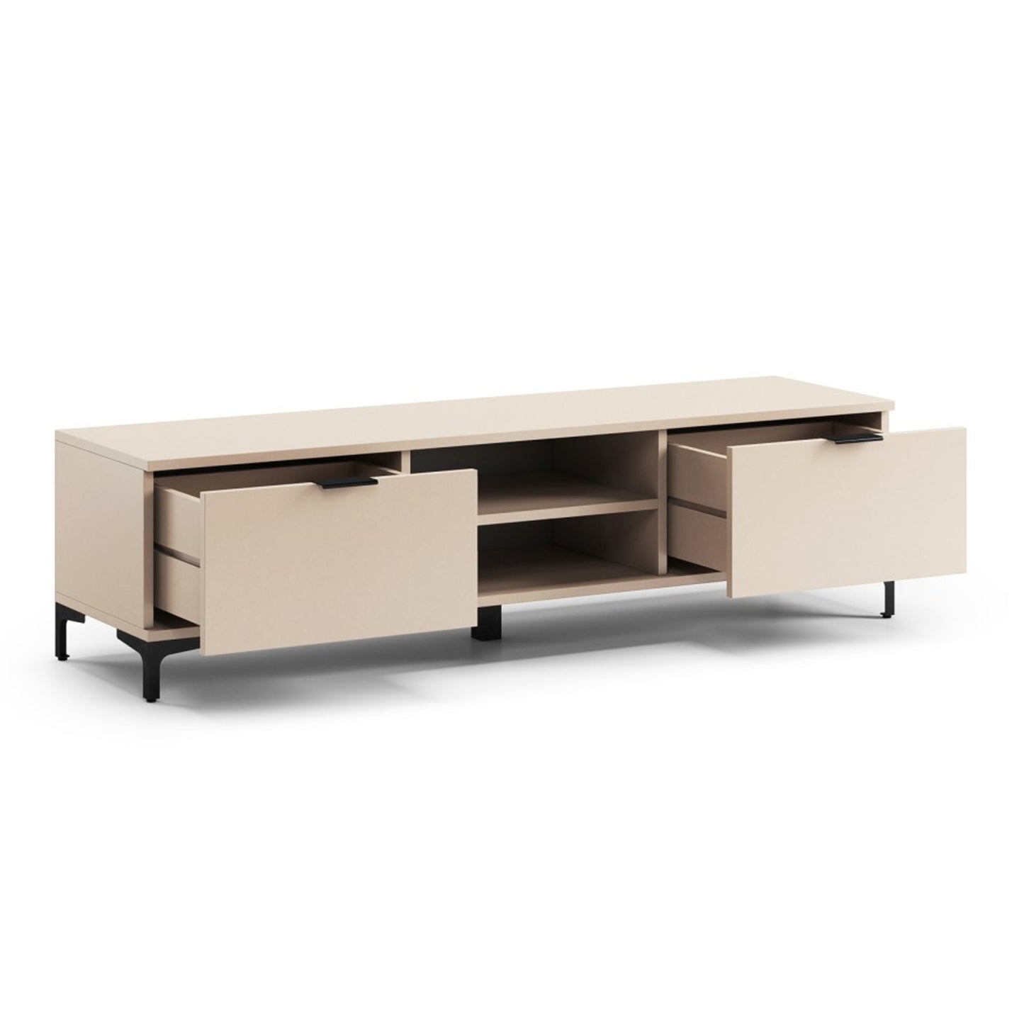 Lana Modern TV Stand with Open Shelving - Beige