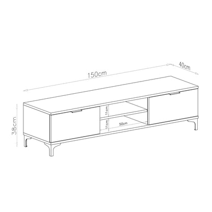 Lana Modern TV Stand with Open Shelving - Beige