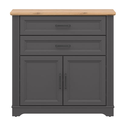 Toya Compact Sideboard Cabinet with Drawers and Cupboards - Graphite / Artisan Oak